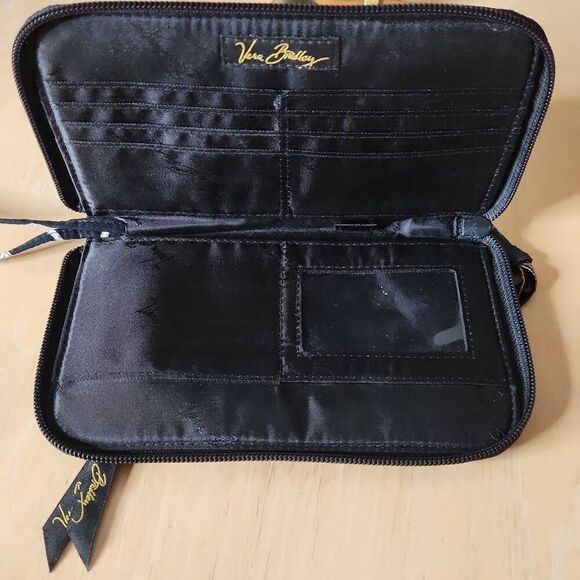 Vera Bradley black and gold zip around wallet - Picture 6 of 6